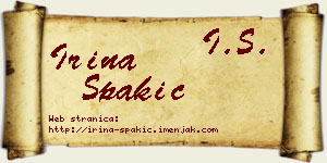 Irina Spakić vizit kartica
